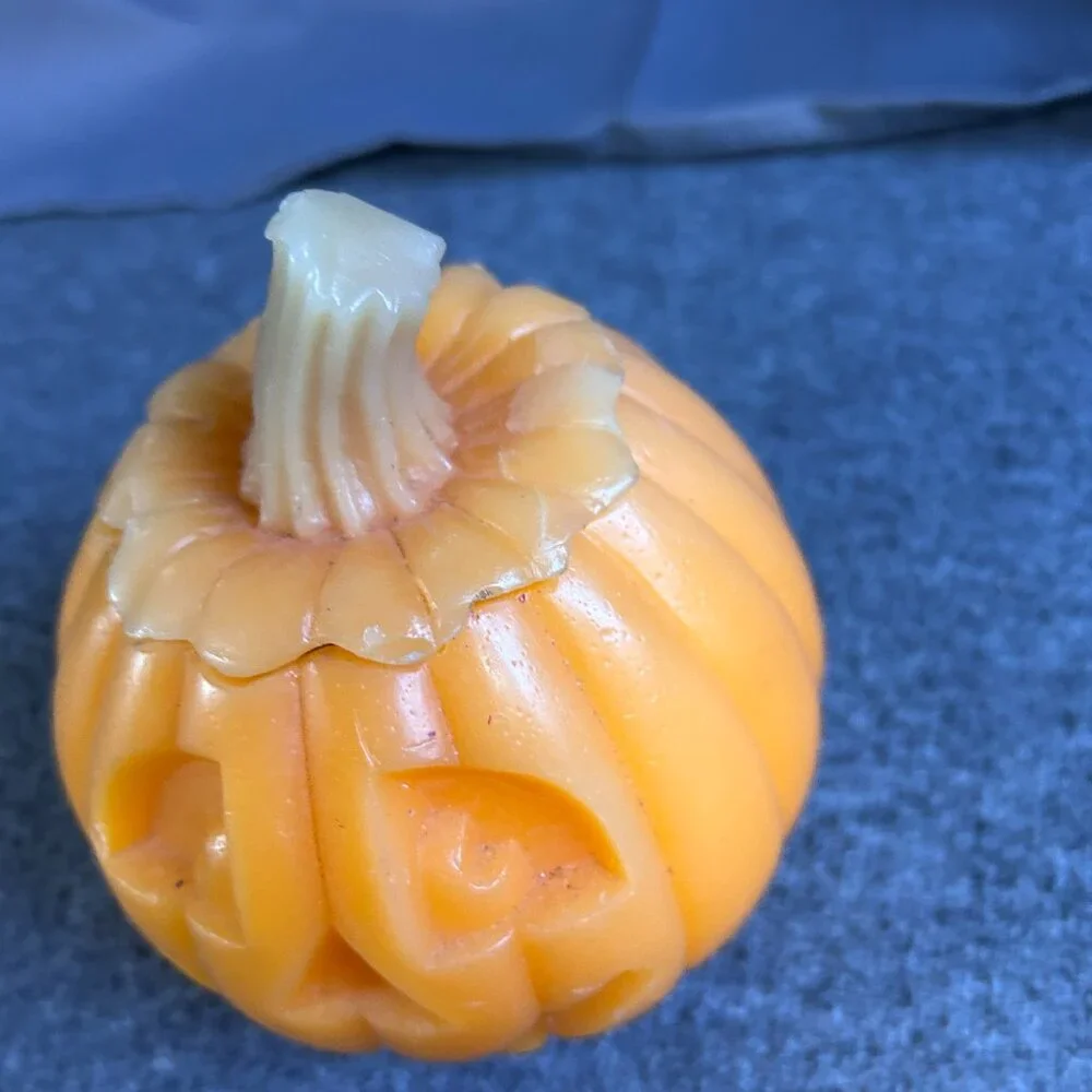 Halloween‎ Jack o Lantern Wax Pumpkin Candle Lantern With Lid 5.5